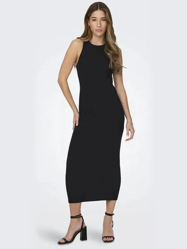 Only Betty Lange Jurk Zonder Mouwen Zwart L Vrouw Black
