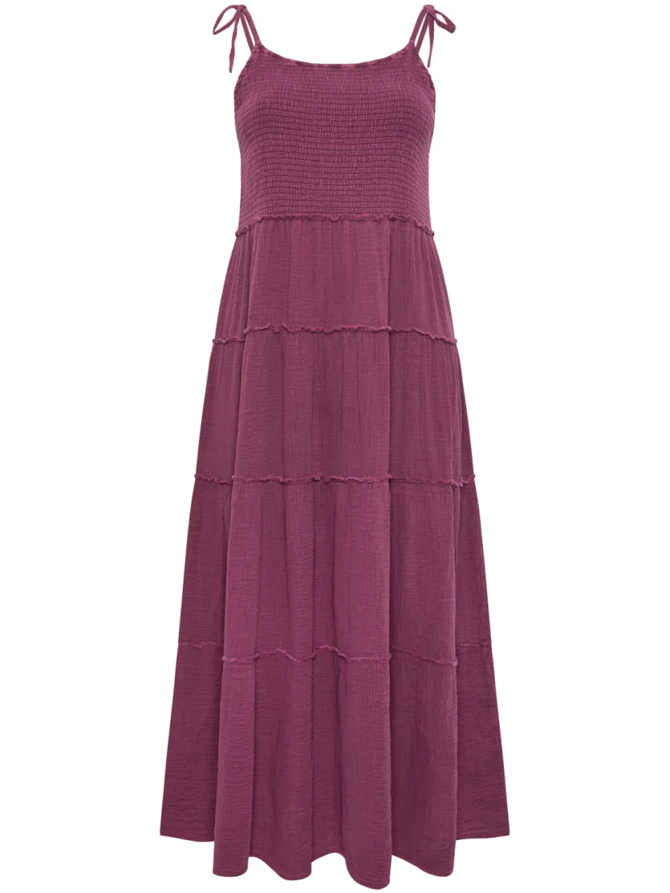 Yours Donkerroze Gelaagde Mousseline Jurk-60 roze, foto 2