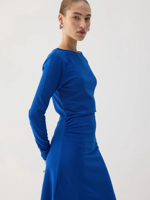 TOUCHÉ PRIVÉ Aaneengeschakelde jurk met boothals - Blauw - Dames