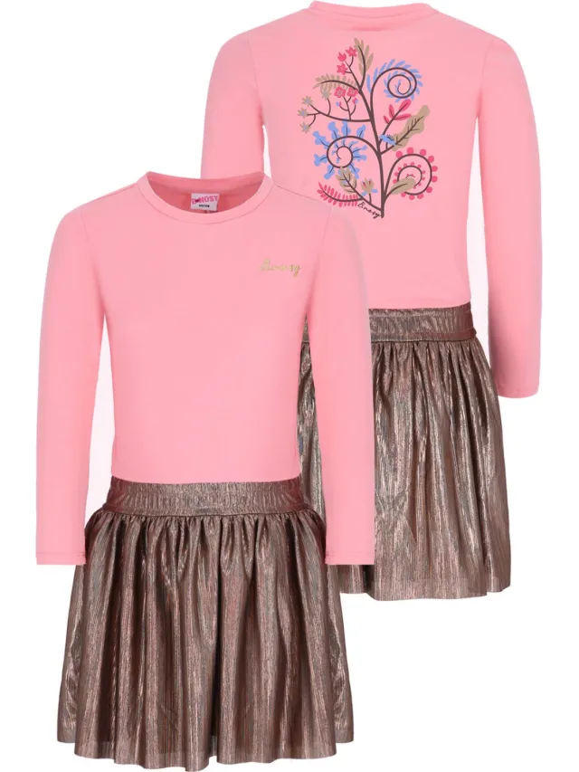 B.Nosy Y608-5857 Jurk meisjes roze-164 Peony Pink