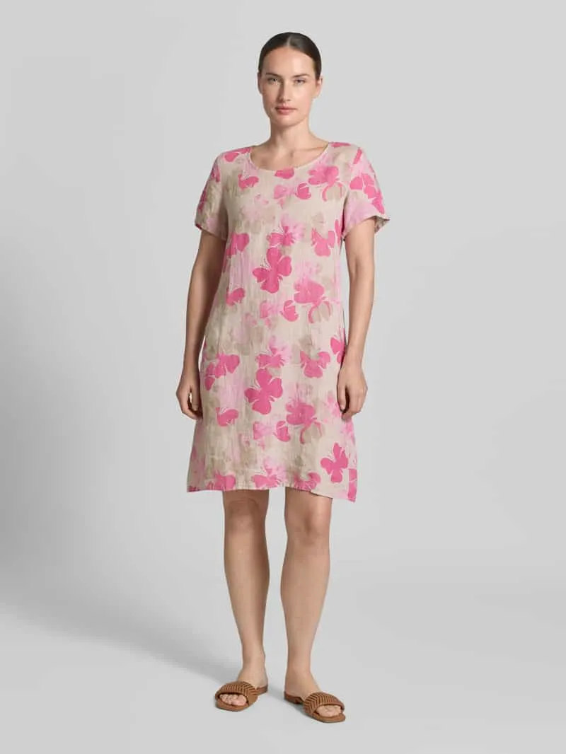 ZABAIONE Mini-jurk van linnenmix in all-over look model 'Gl44aniaa' Felroze