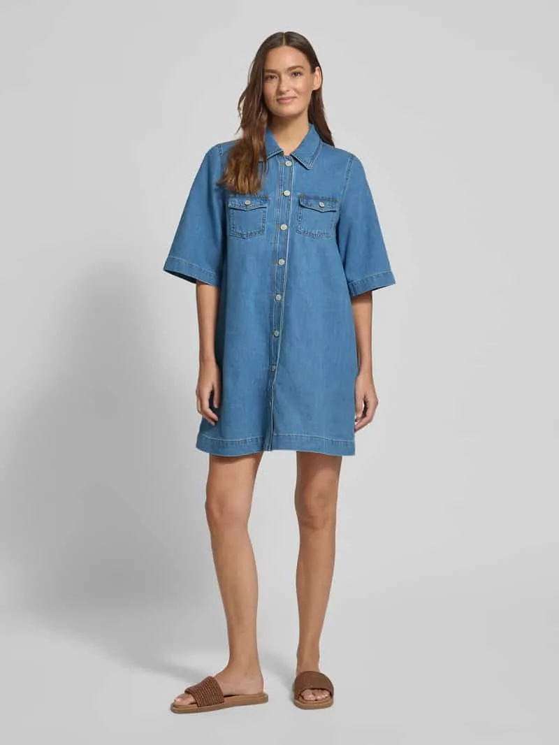 MbyM Denimjurk met borstzakken Model 'Mira' Blauw