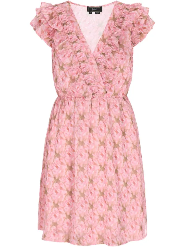 Faina jurk roze veelkleurig