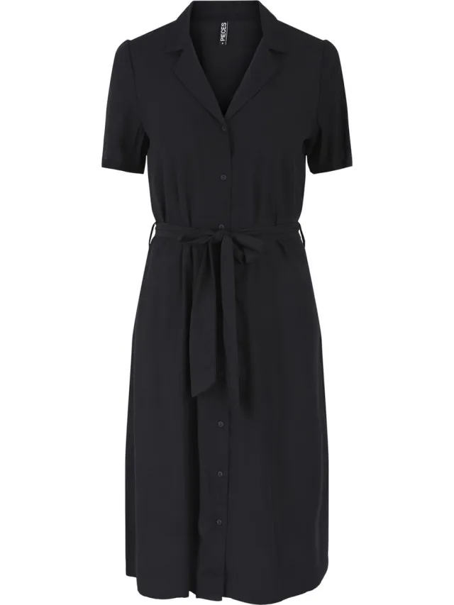 Pieces PCOLIVIA SS DRESS NOOS BC Dames Jurk Zwart