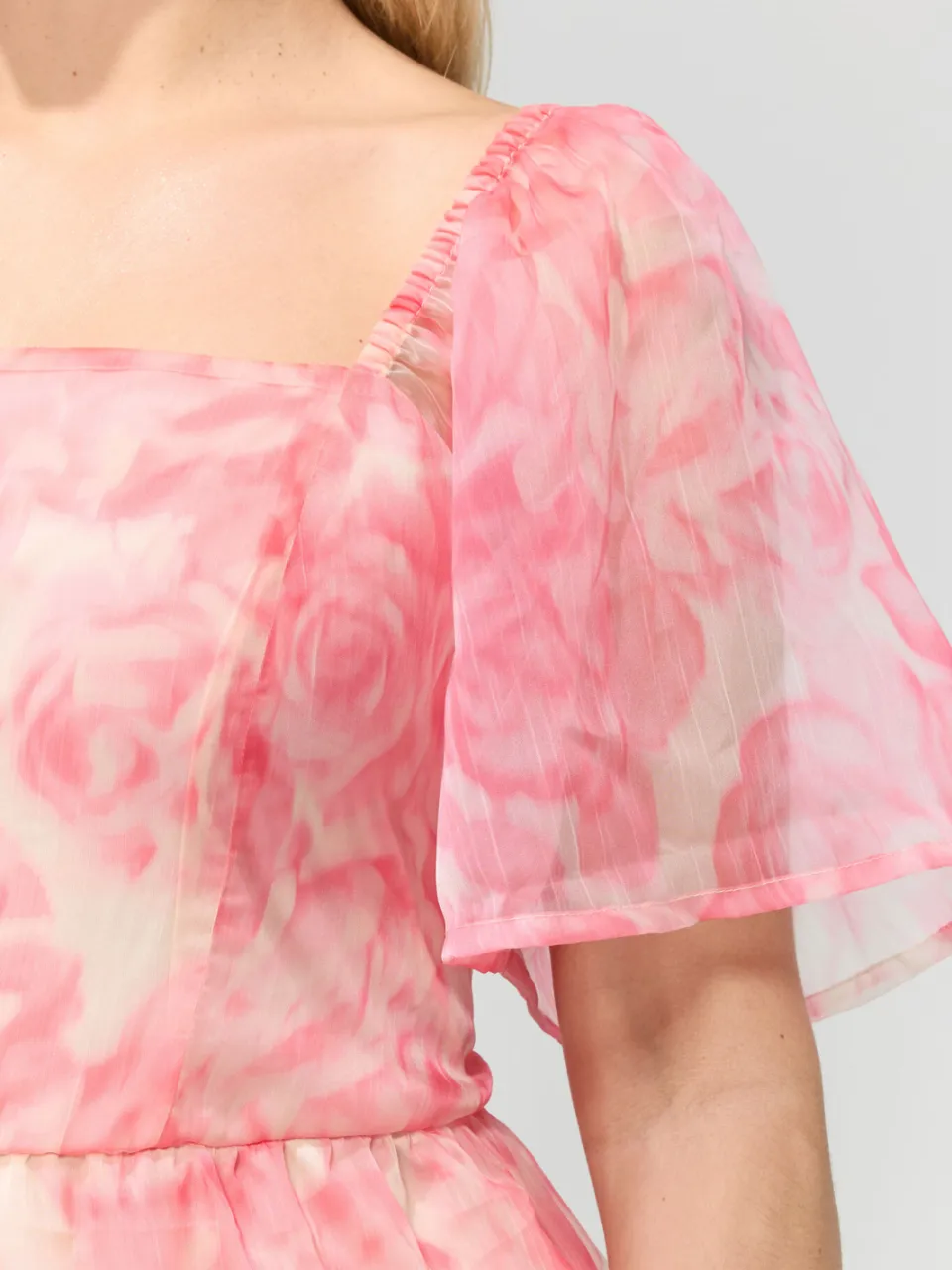 Yours London Roze Bloemenjurk Van Organza-56, foto 5