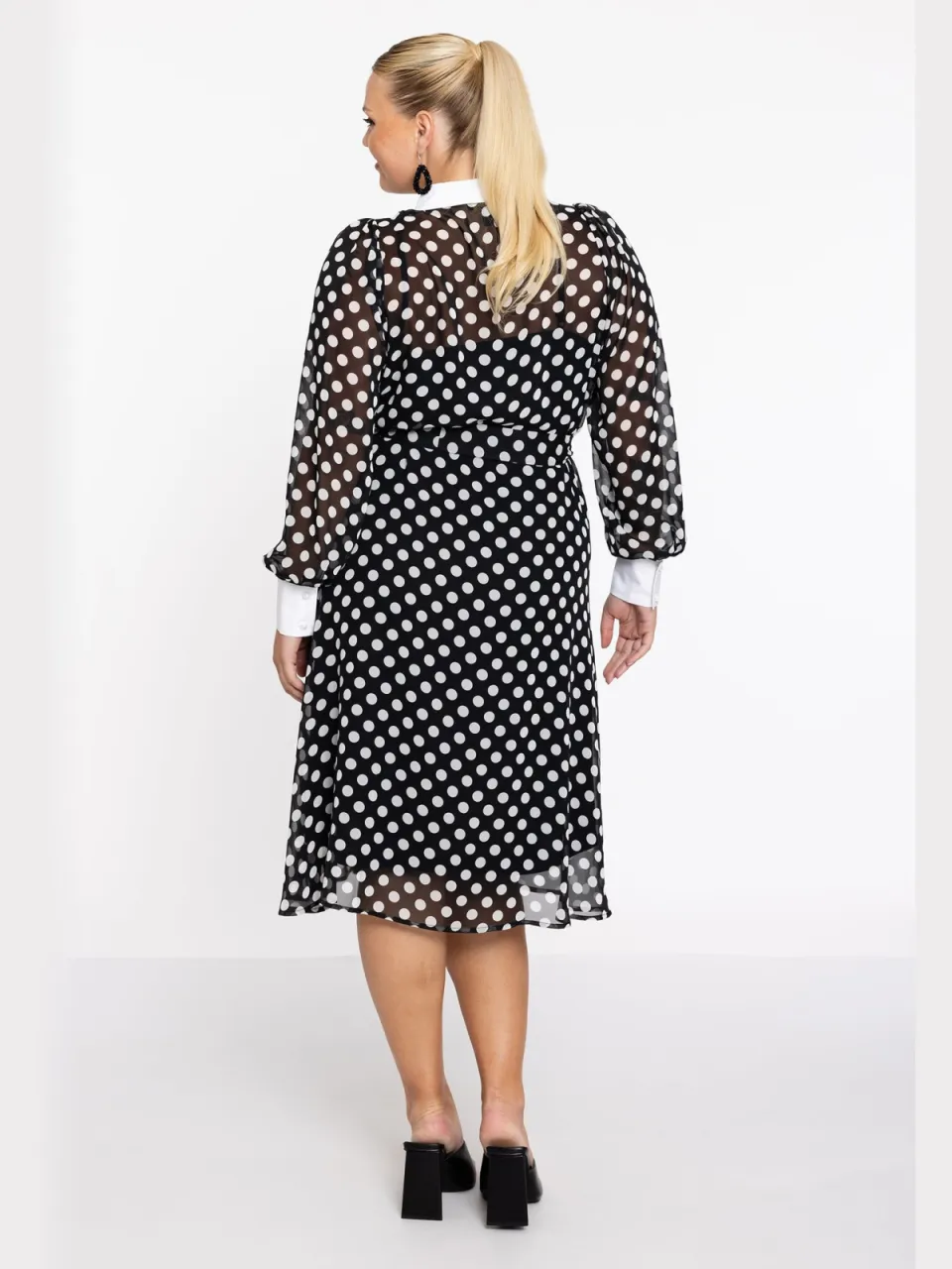 Yoek Jurk flare DOTS | Zwart, foto 2