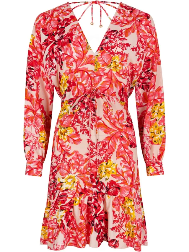 Chic by Lirette Korte jurk Flamingo Garden - Roze