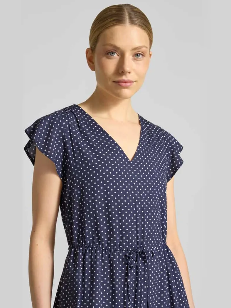 Gap Mini-jurk van zuivere viscose met V-hals donkerblauw, foto 4