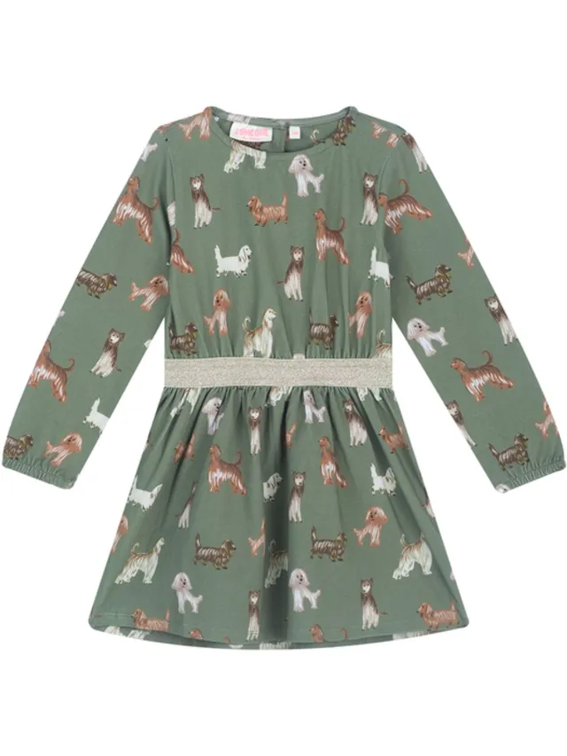 Someone NEL-SG-52-A Meisjes Jurk - KHAKI