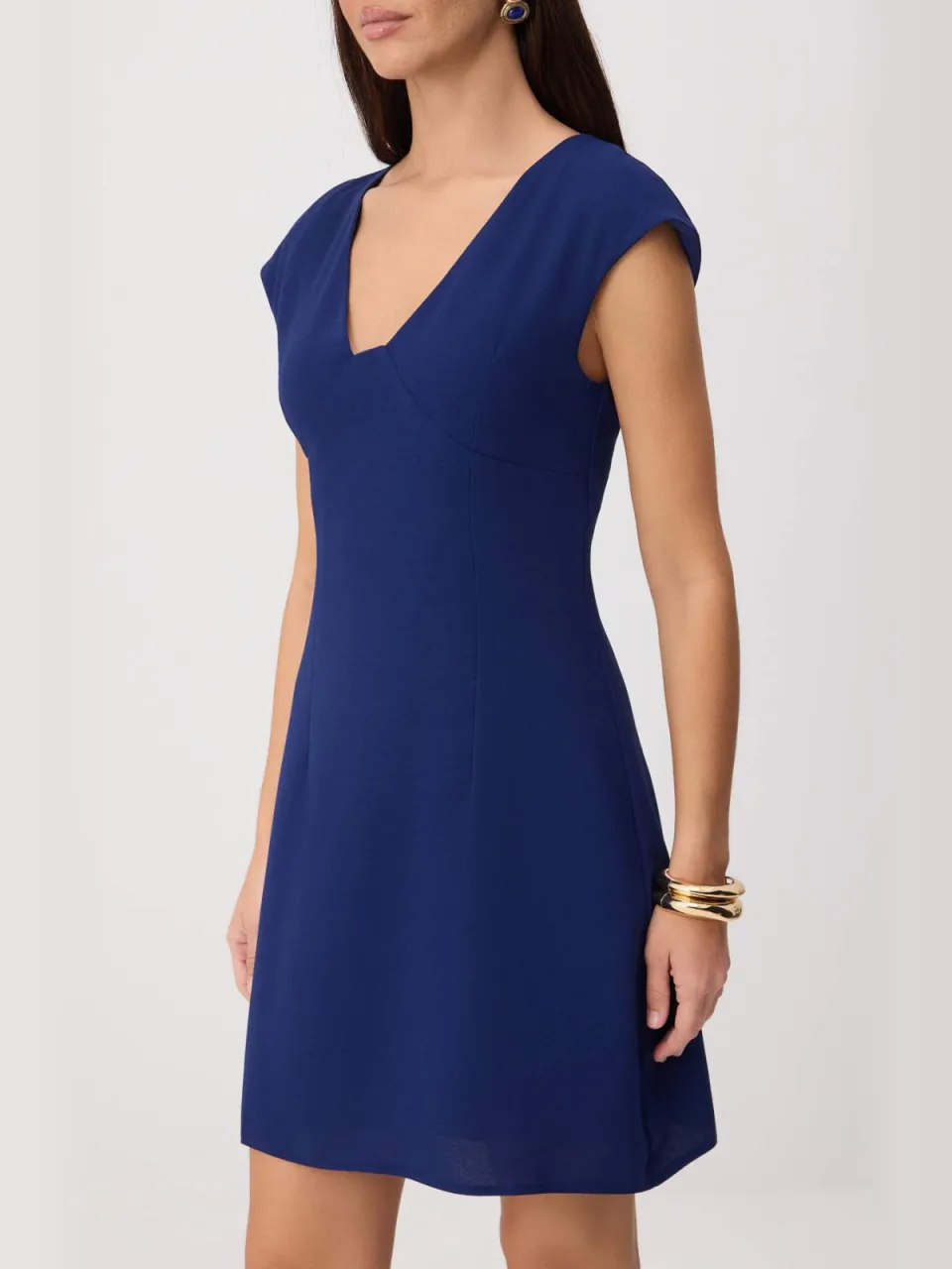 Trendyol TRENDYOLMİLLA Dames Donkerblauw Effen Kort / Mini Mouwloos A-lijn Jurken marineblauw/blauw, foto 2