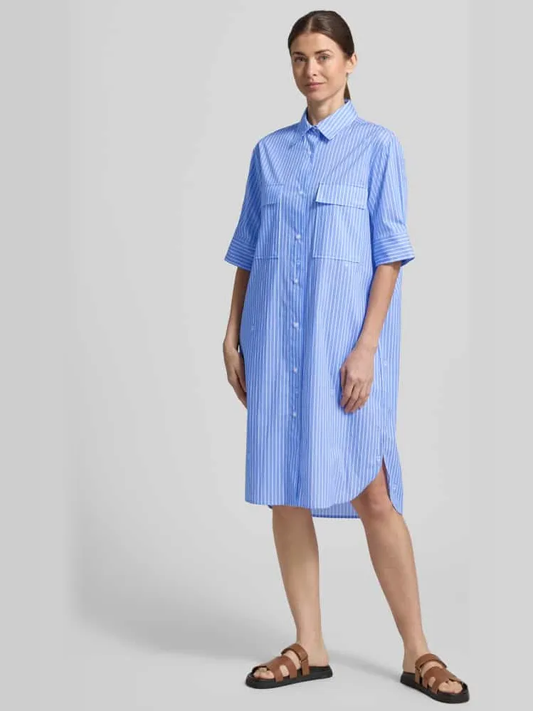 Joop! relaxed fit overhemdjurk met borstzakken model 'Daliya' Blauw