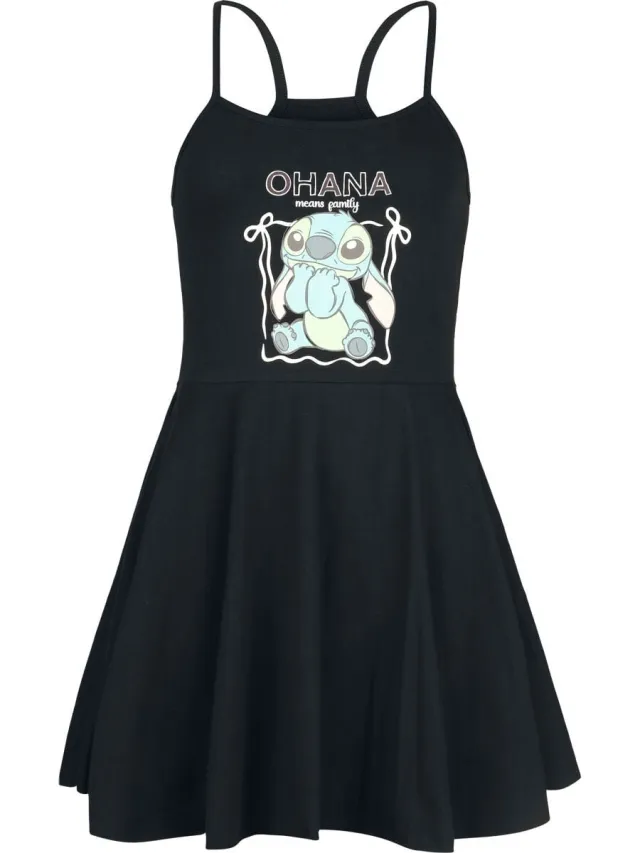 Disney Lilo & Stitch Stitch Ohana Dames Mini-jurk - zwart
