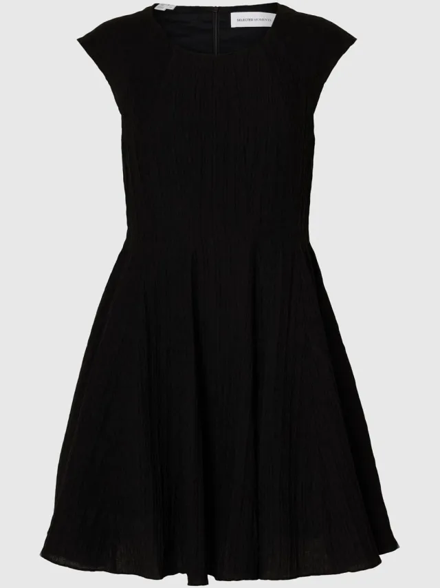 Selected Mini jurk Kapmouw zwart