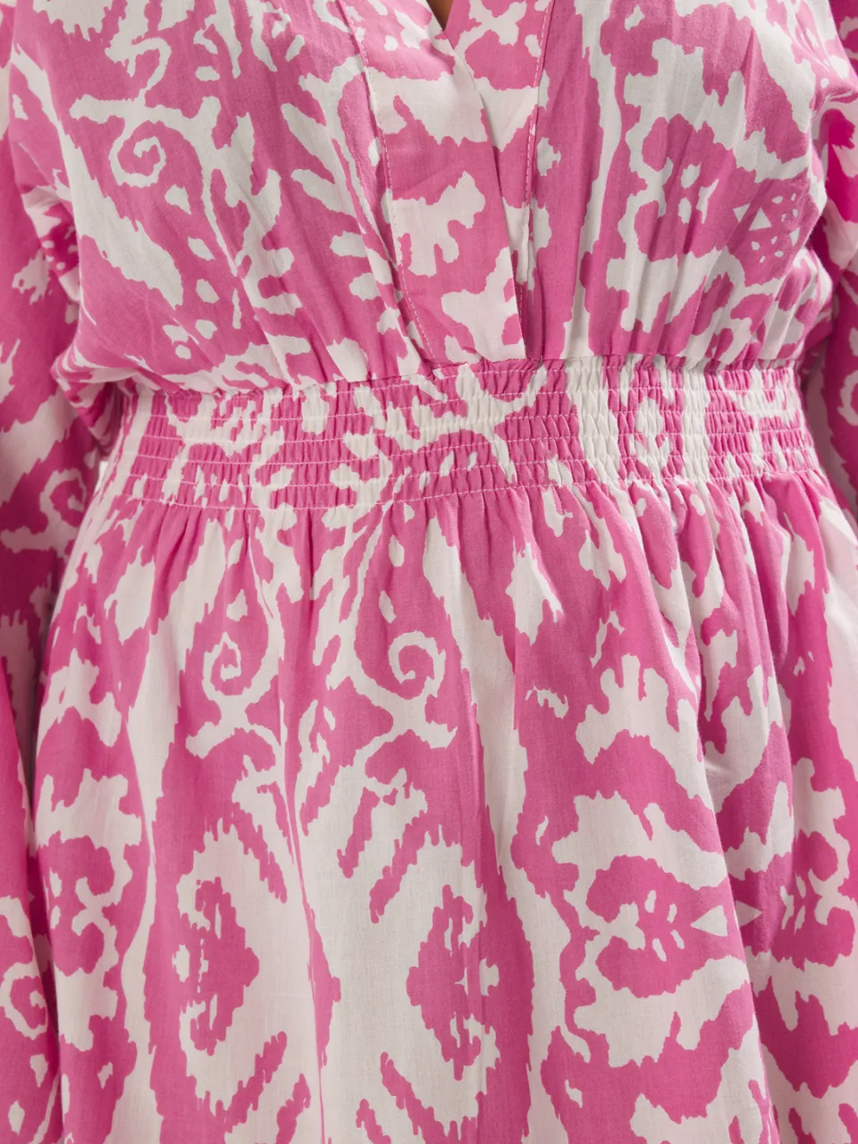Trendyol Curve Dames Roze Etnisch patroon Kort / Mini Lang Strandkleding Skater Grote maten Jurk, foto 2