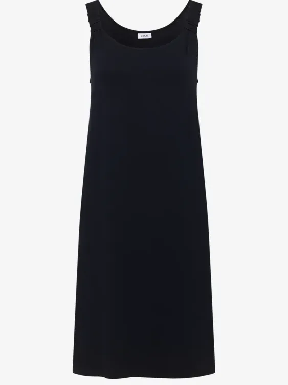 cecil Knielange jurk met knoopdetail blauw, foto 2