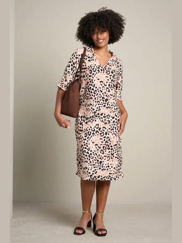 LOLALIZA midi jurk met dierenprint - meerkleurig Multi