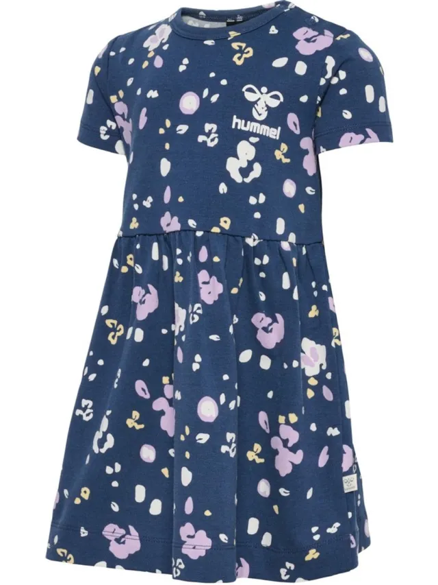 Hummel kinderjurk met korte mouwen Hmlhappy Dress S/S 219392 Blau