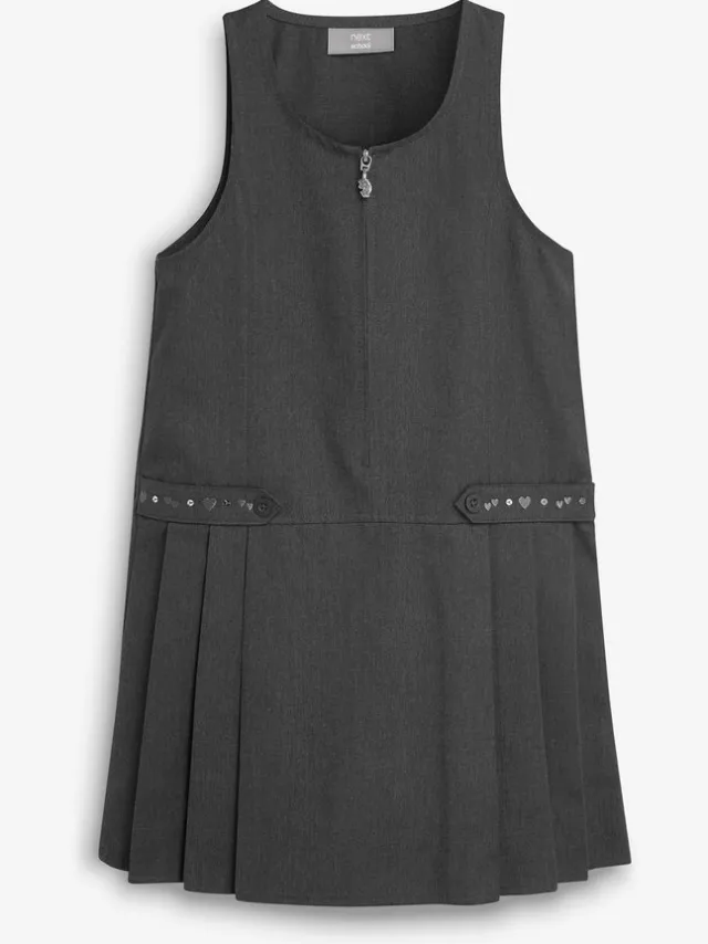 Next Meisjes - Nette overgooier met borduursel en knopen aan de voorkant - Grijs Grey