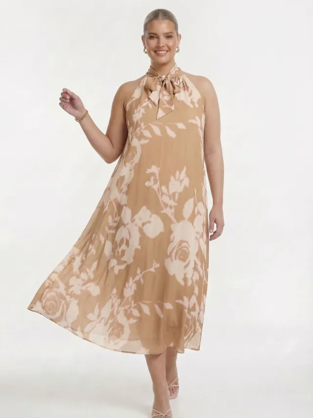 Yoek Jurk BLURRED ROSES | Lichtbruin