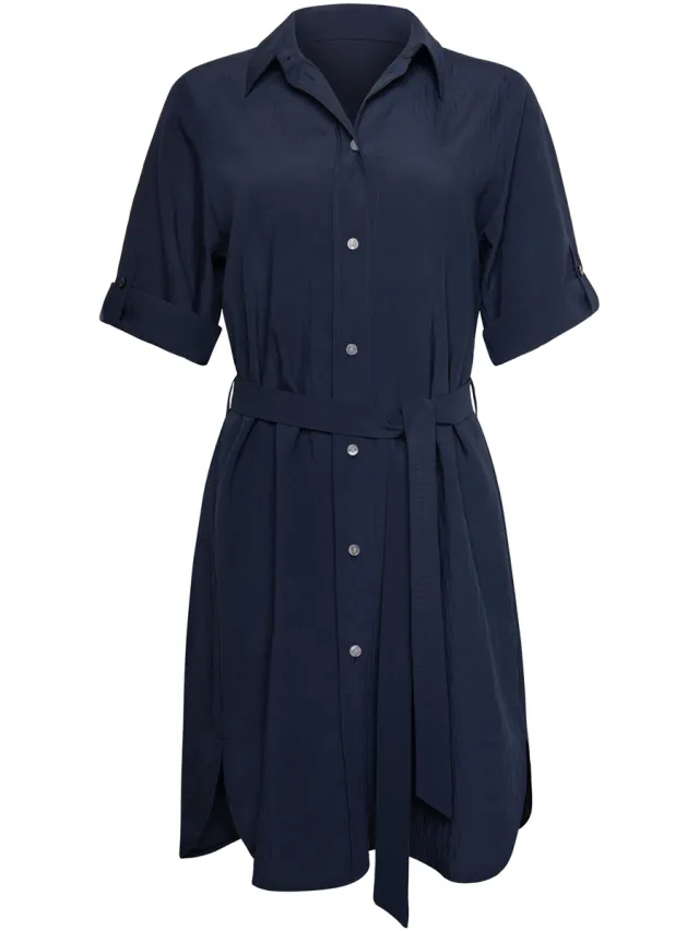 Korte Jurk Lisca Zomerjurk met slipe mouwen PORTOFINO blauw