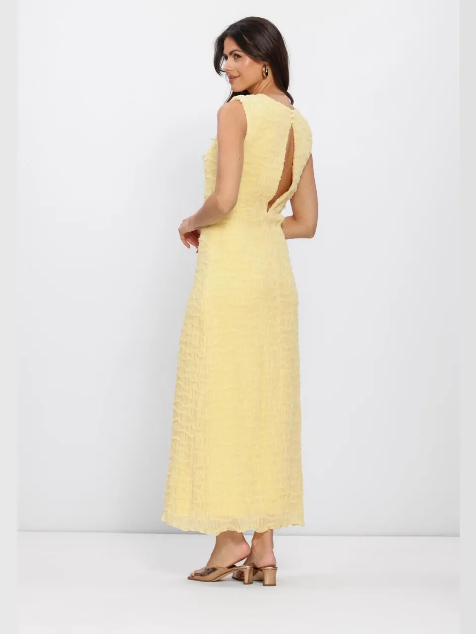 Y.A.S. YAS Dames Jurken Yasscio Sl Long Dress - Geel, foto 3