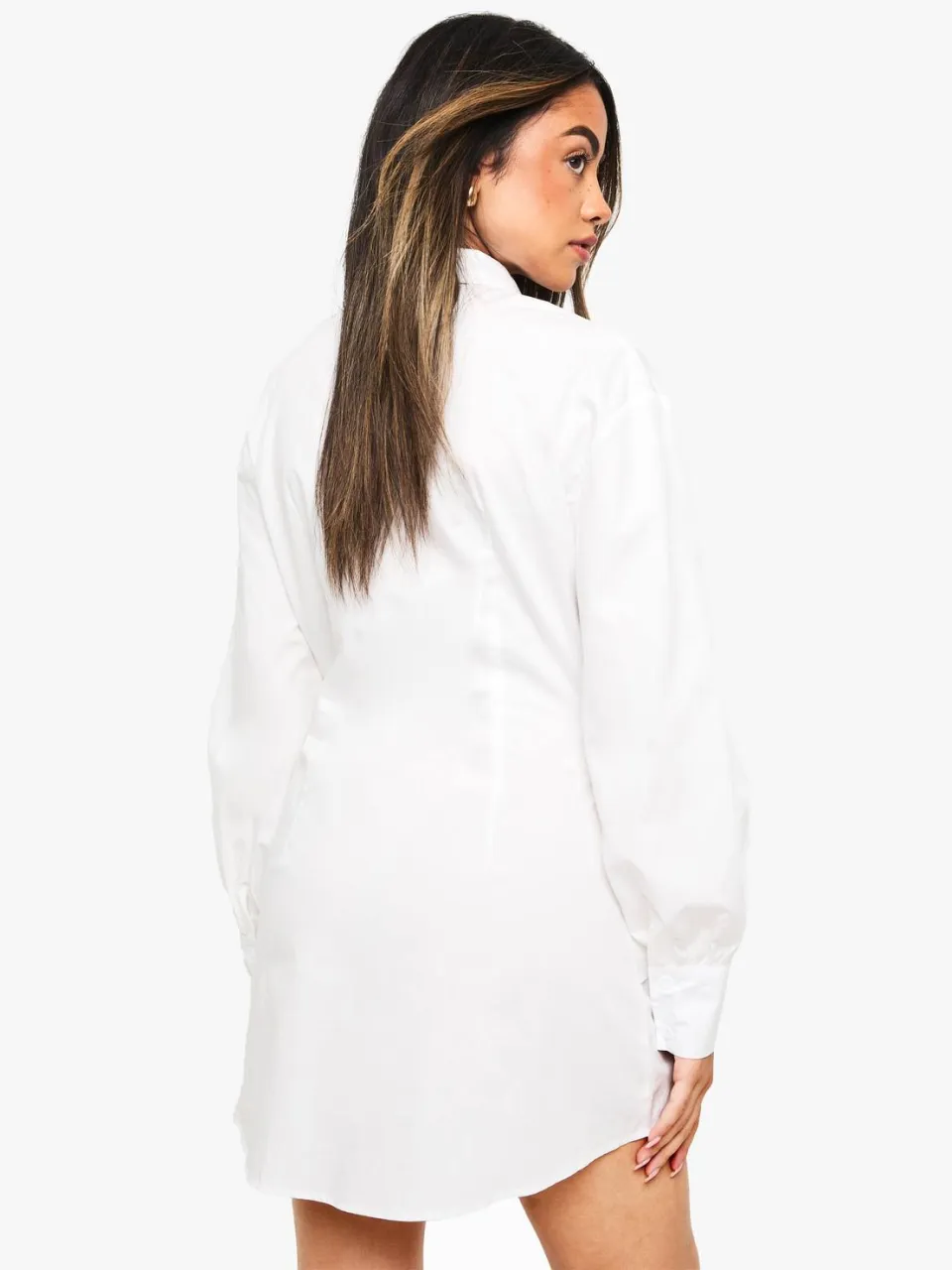 boohoo Dames Wrap Shirt Dress wit, foto 2