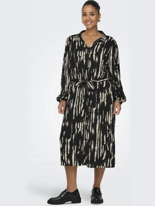 Only Carmakoma Jurk CARMIKAELA Midi-jurk Grijs