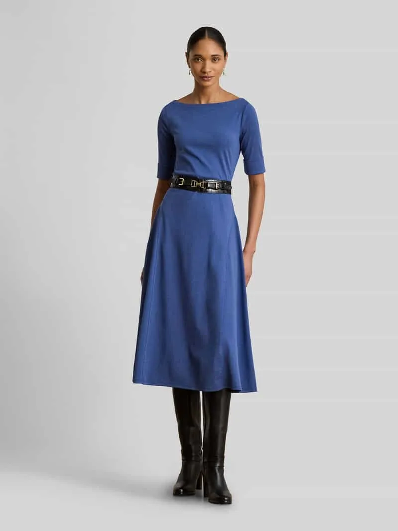 Lauren Ralph Lauren regular fit jersey jurk van katoenmix model 'MUNZIE' Blauw