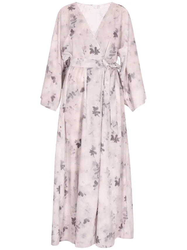 Usha kimono jurk Dames Grijs Veelkleurig, foto 2