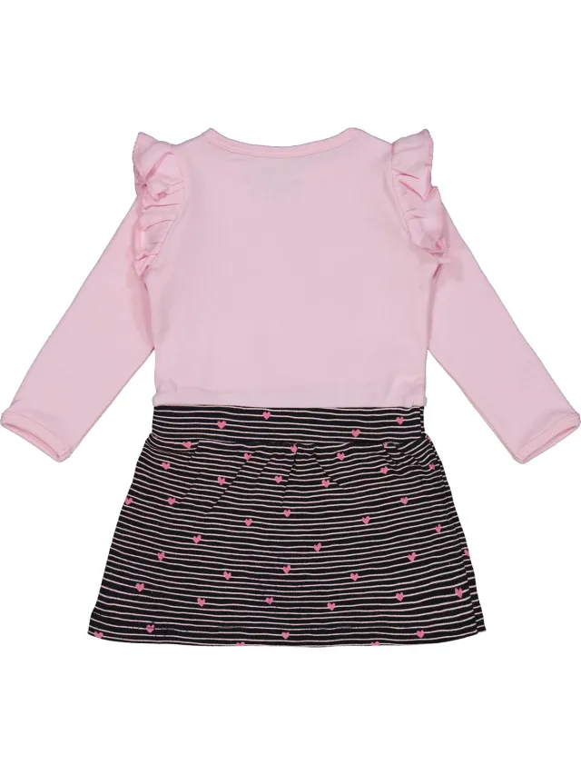 4President Meisjes jurk - Stripe AOP Black - Meisjes jurken