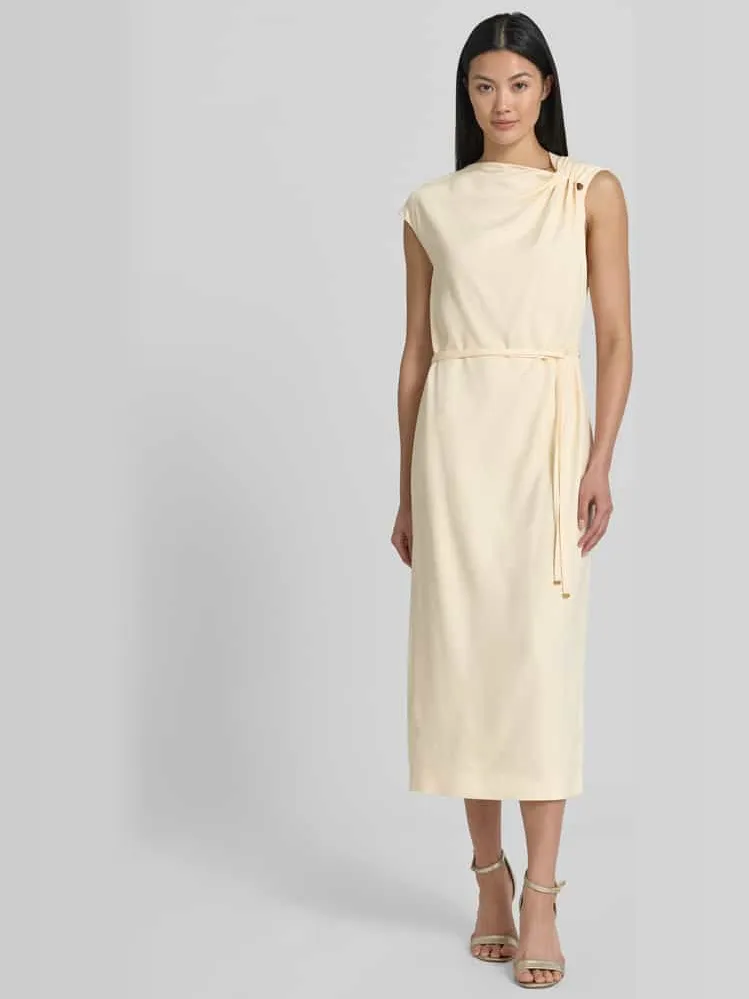 Boss regular fit vrijetijdsjurk van viscosemix model 'DANNEA' Lichtgeel