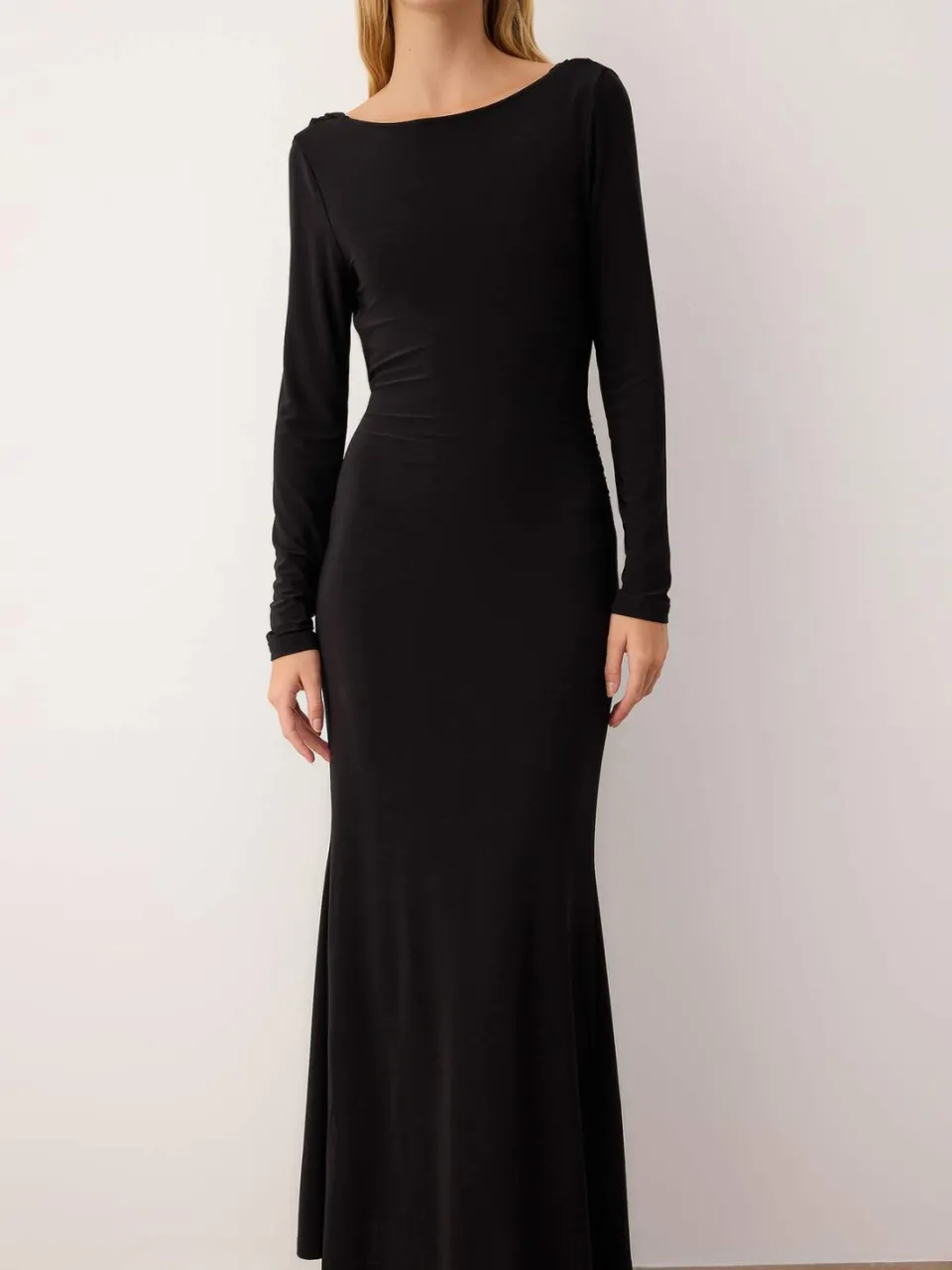 Trendyol TRENDYOLMİLLA Dames Zwart Effen Maxi Lang Stijlvol/Avond Zeemeermin Jurken