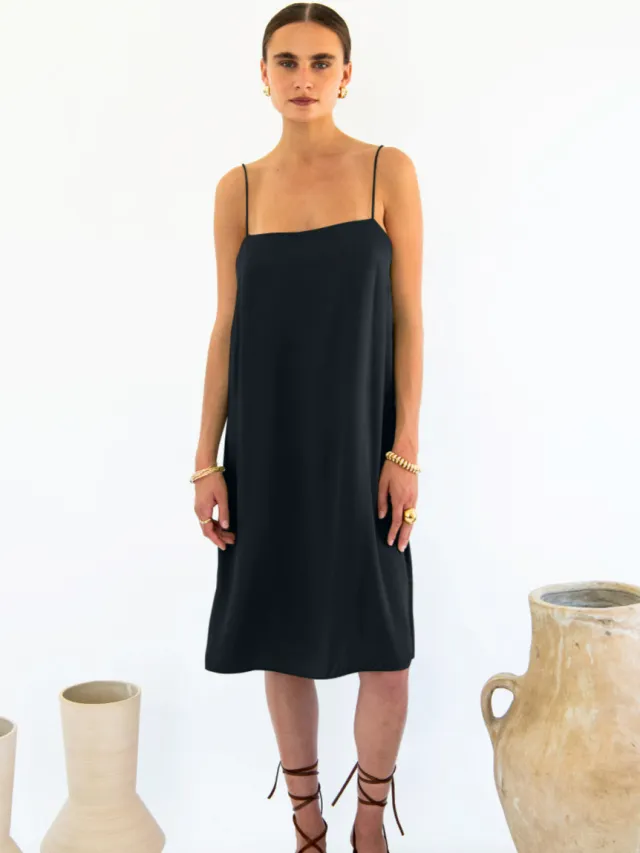 Neu Nomads dames vegan Slipdress Julianne Boxy Zwart, foto 2
