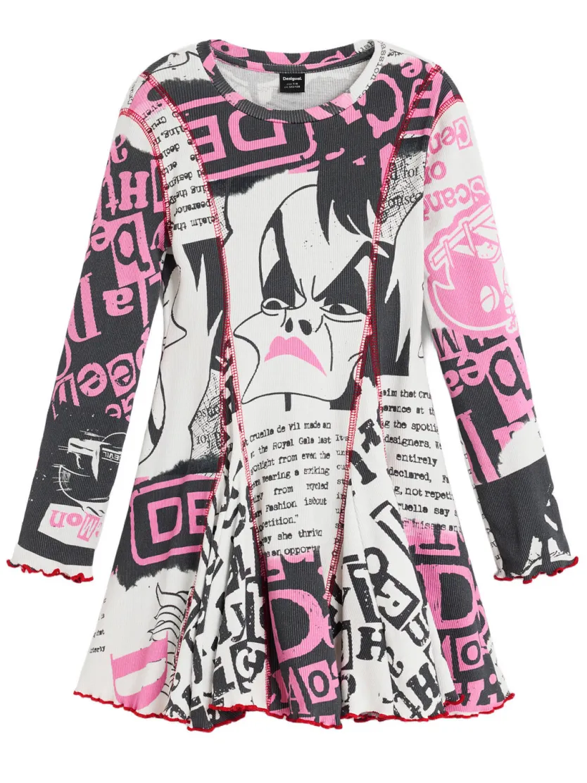 Desigual A-lijn midi jurk - wit, foto 2