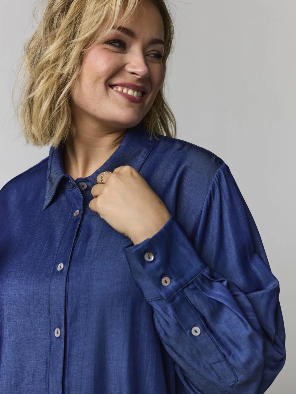 Gozzip blousejurk - donkerblauw, foto 7