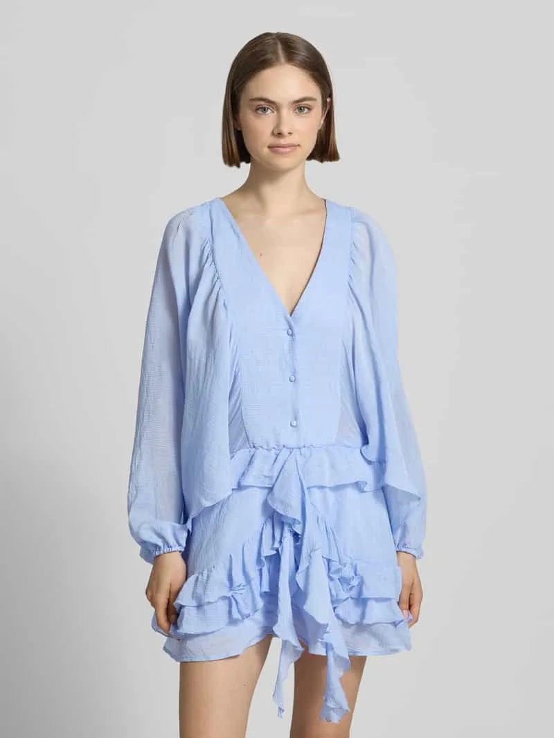 Gina Tricot mini-jurk met ruches Lichtblauw