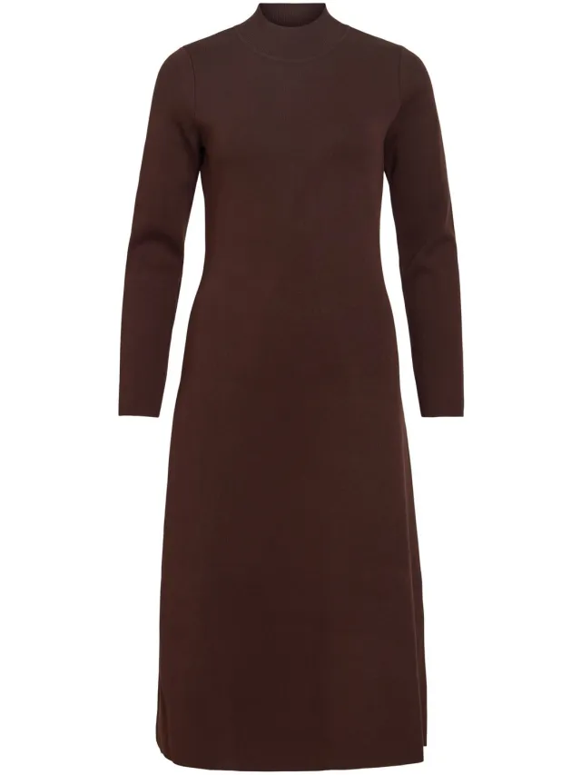 Vila maxi-jurk VISWAY gebreid Coffee Bean1
