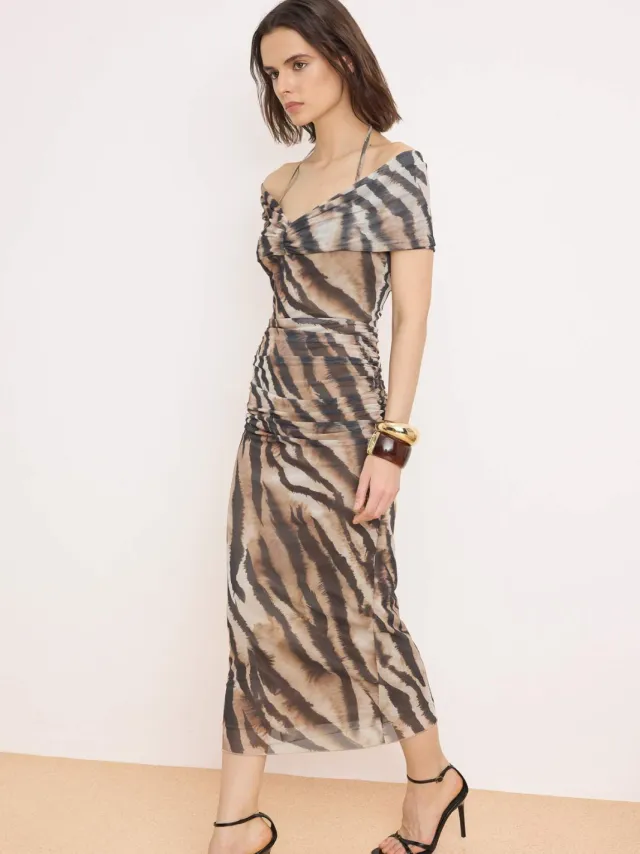 Turkishsouq Platte, mouwloze midi-jurk voor dames, perfect voor feestjes. Veelkleurig