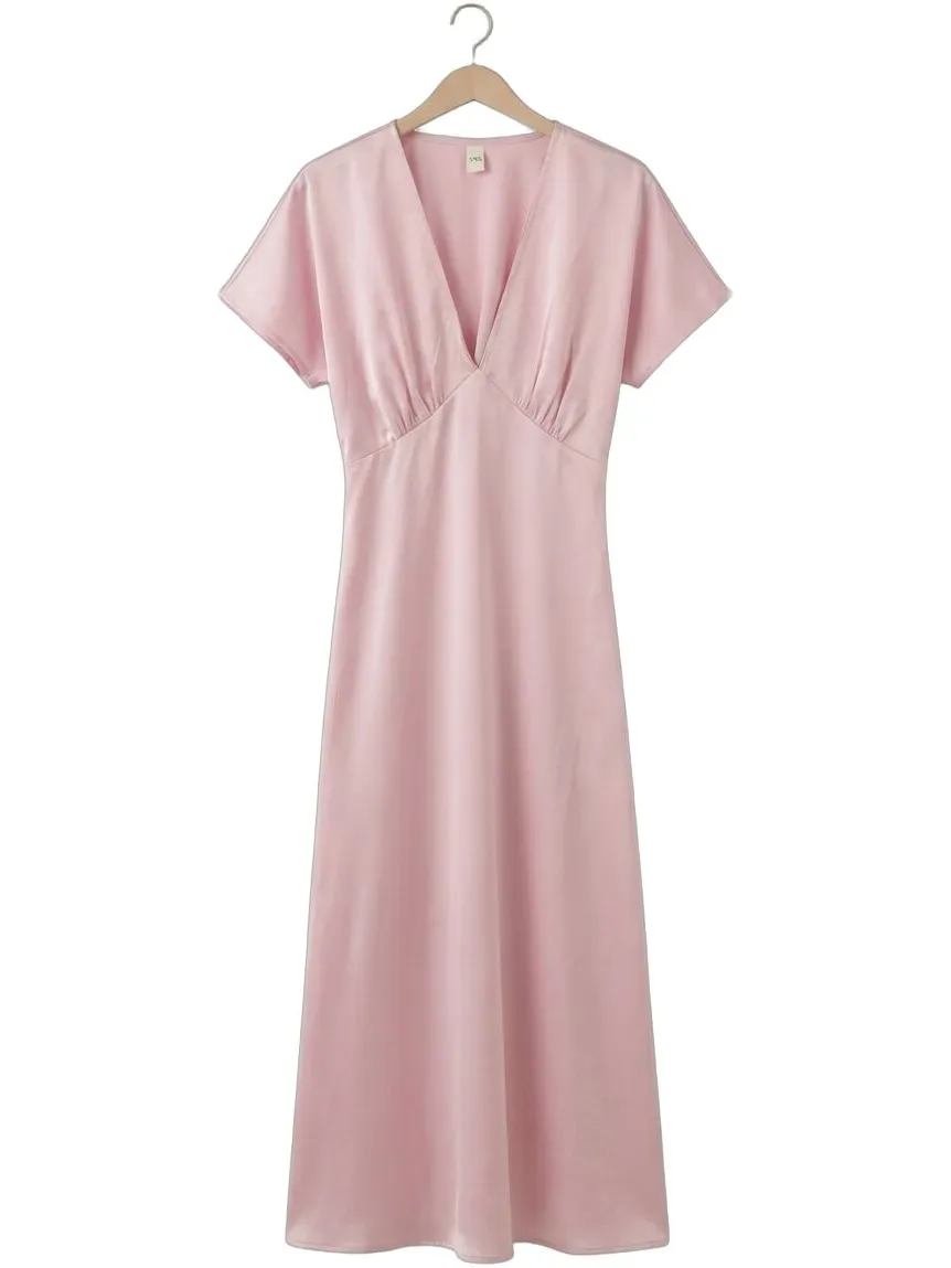 Y.A.S. YAS Dames Jurken Yassatina Ss Ankle Dress - Lichtroze, foto 2