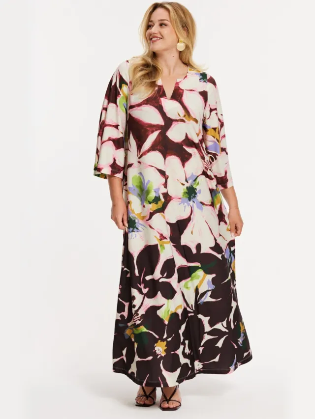 Yoek Maxi-jurk ELODEA | Bordeaux