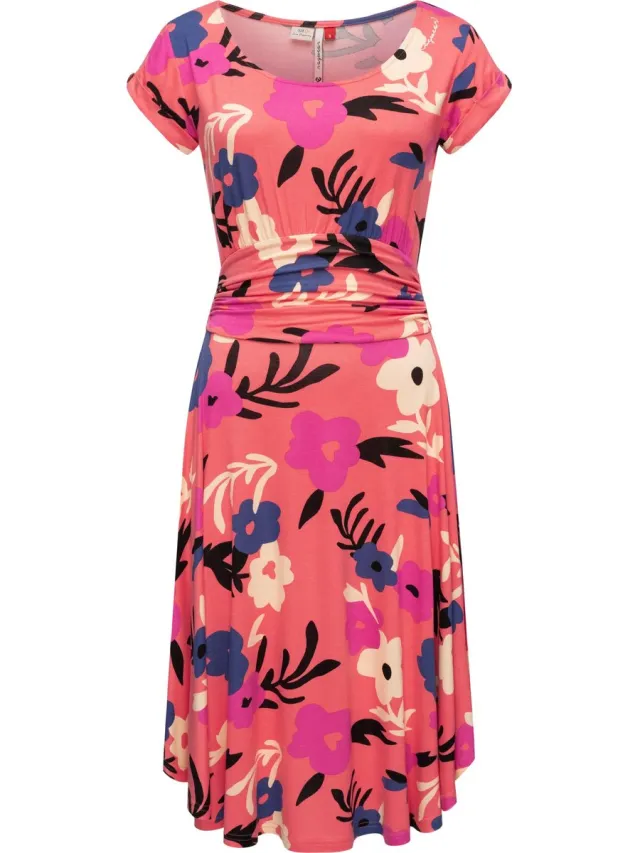 Ragwear Dames zomerjurk Yvone Flowers Koraal