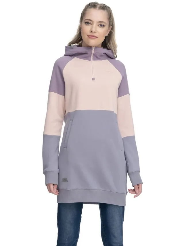 Dames hoodie sweatshirt jurk Ragwear Ardeny asgrijs