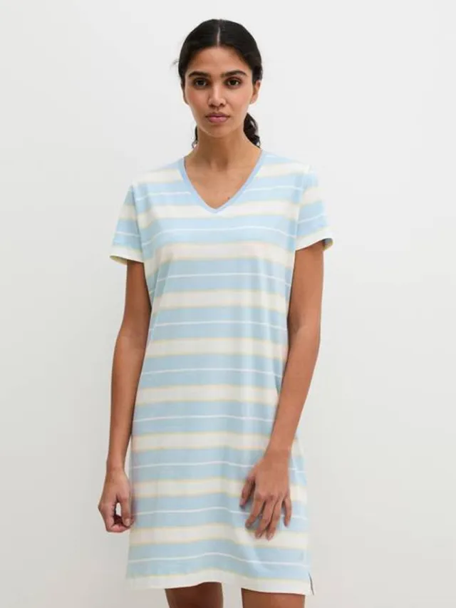 Marc O'Polo MARC O’POLO Lounge jurk niagara mist stripe 2 (maat s)