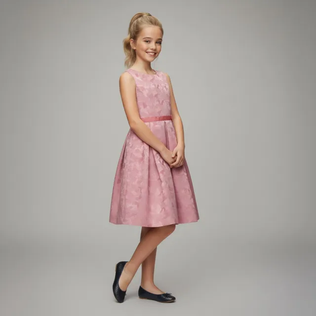La V Elegante feestjurk met V hals aan de achterkant - Licht roze 164