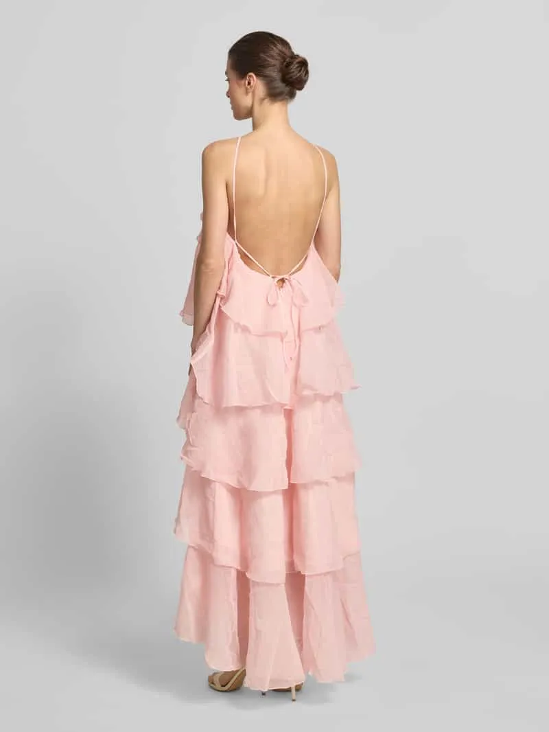 Vero Moda maxi-jurk met 3d-ruchedetail model 'DELILAH' rosé, foto 3
