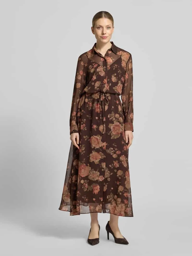 Lauren Ralph Lauren Uitlopend maxi-jurk met tailleriemband Middenbruin