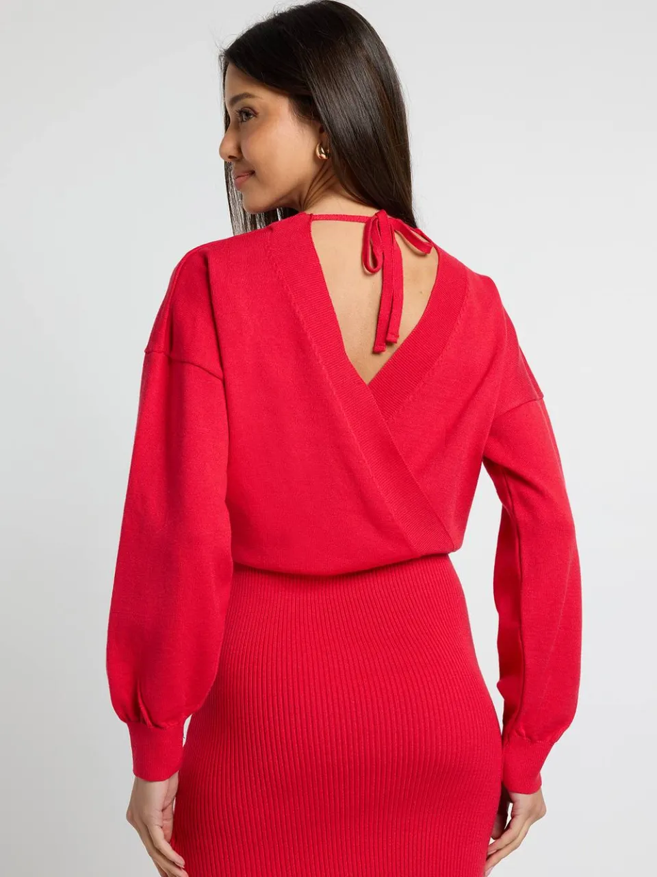 boohoo Dames Wikkel Mini Jurk donkerrood, foto 3