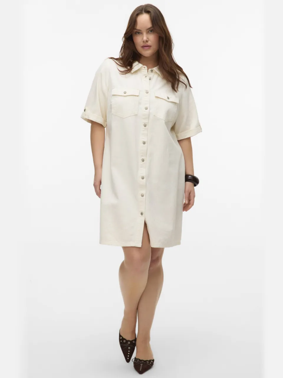 Vero Moda CURVE spijkerjurk ecru, foto 5