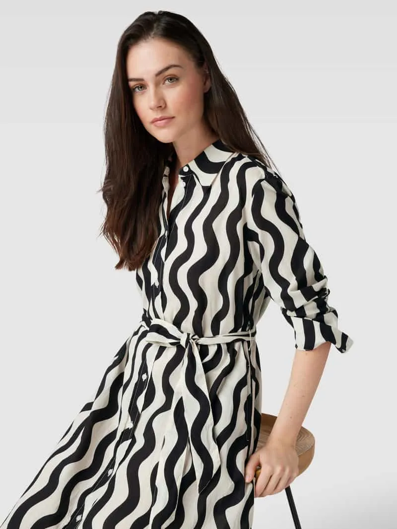White Label Midi-jurk met all-over motief zwart, foto 5
