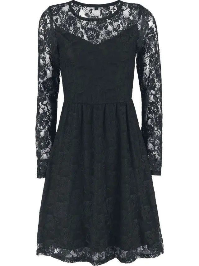 Gothicana Zwarte jurk van kant - Dames